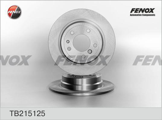 Fenox TB215125 Rear brake disc, non-ventilated TB215125