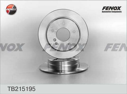 Fenox TB215195 Rear brake disc, non-ventilated TB215195