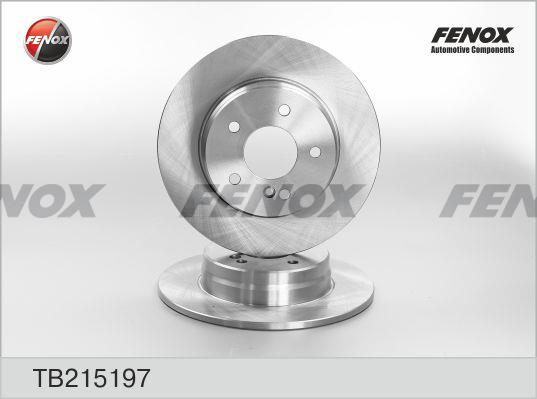 Fenox TB215197 Rear brake disc, non-ventilated TB215197