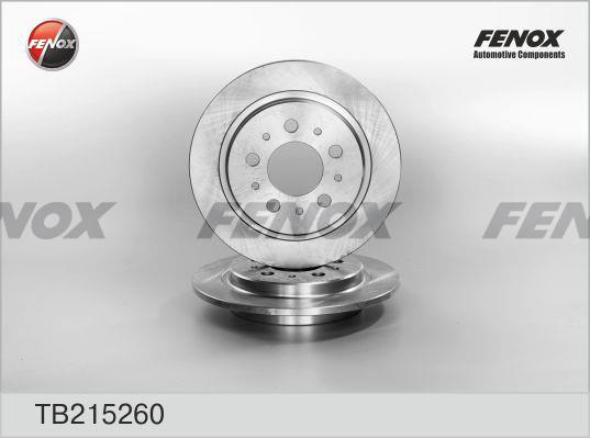 Fenox TB215260 Rear brake disc, non-ventilated TB215260
