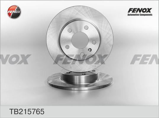 Fenox TB215765 Rear brake disc, non-ventilated TB215765