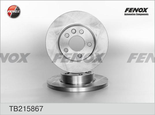 Fenox TB215867 Unventilated front brake disc TB215867