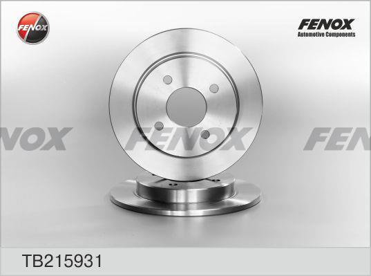 Fenox TB215931 Rear brake disc, non-ventilated TB215931