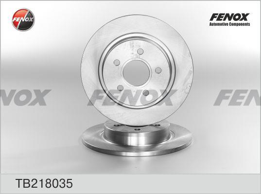 Fenox TB218035 Rear brake disc, non-ventilated TB218035