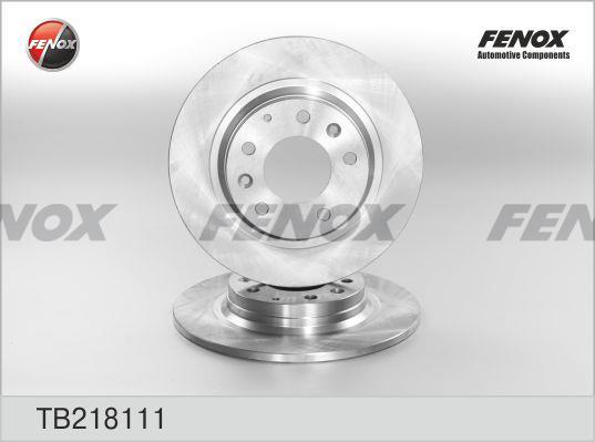 Fenox TB218111 Rear brake disc, non-ventilated TB218111