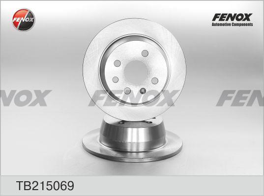 Fenox TB215069 Rear brake disc, non-ventilated TB215069