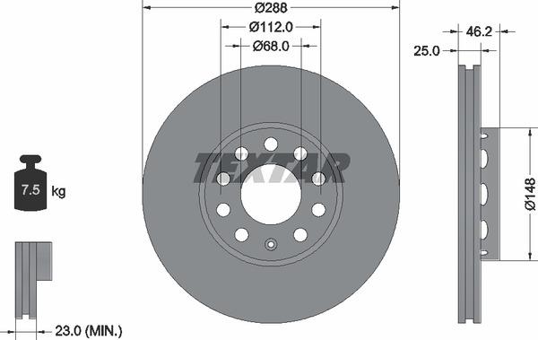 Textar 98200057601 Brake disc 98200057601 98200057601 Textar Brake disc