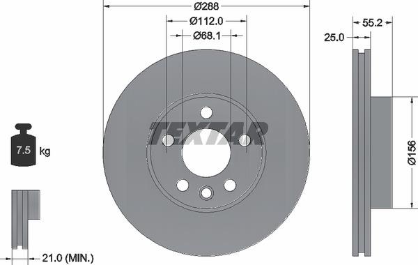 Textar 98200074201 Brake disc 98200074201