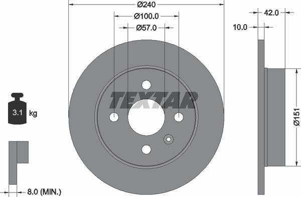 Textar 98200092001 Brake disc 98200092001 98200092001 Textar Brake disc