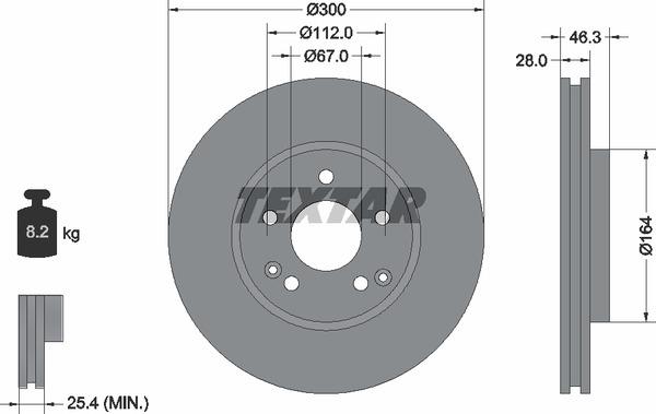 Textar 98200 1060 0 1 Brake disc 98200106001 98200106001 Textar Brake disc