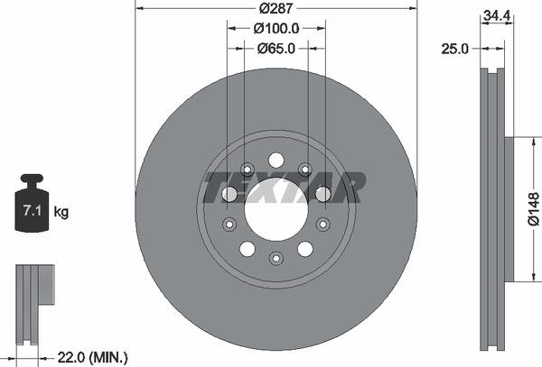 Textar 92106605 Brake disc 92106605 92106605 Textar Brake disc