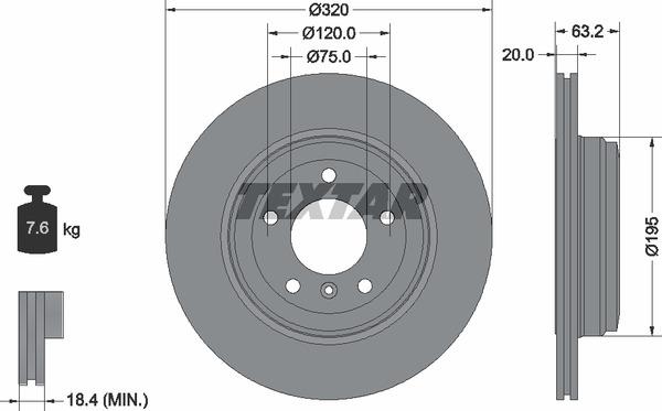 Textar 98200122701 Brake disc 98200122701 98200122701 Textar Brake disc