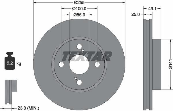 Textar 98200125901 Brake disc 98200125901 98200125901 Textar Brake disc