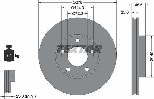 Textar 98200 1303 0 1 Brake disc 98200130301 98200130301 Textar Brake disc