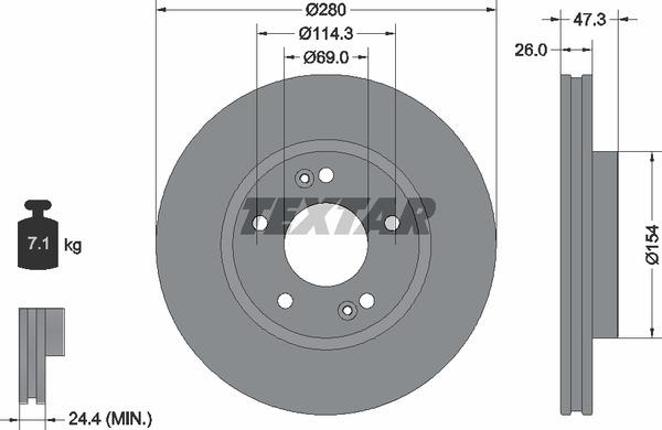 Textar 98200133901 Brake disc 98200133901 98200133901 Textar Brake disc