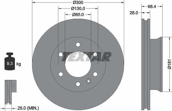 Textar 98200143201 Brake disc 98200143201 98200143201 Textar Brake disc