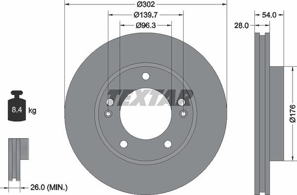 Textar 98200147301 Brake disc 98200147301 98200147301 Textar Brake disc