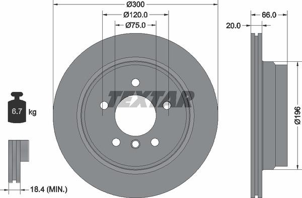 Textar 98200154901 Brake disc 98200154901 98200154901 Textar Brake disc