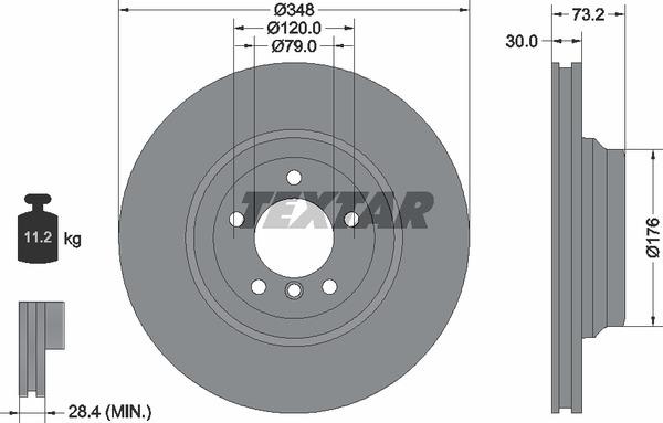 Textar 92155305 Brake disc 92155305