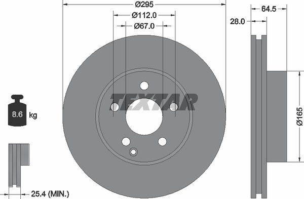 Textar 98200 1632 0 1 Brake disc 98200163201 98200163201 Textar Brake disc