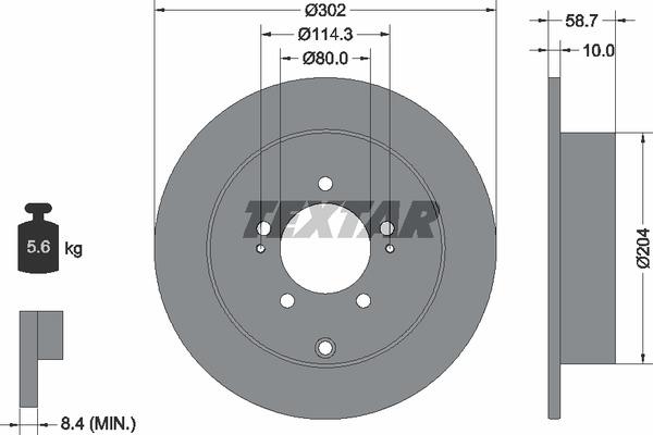 Textar 98200 1670 0 1 Brake disc 98200167001 98200167001 Textar Brake disc