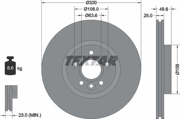 Textar 92282103 Ventilated disc brake, 1 pcs. 92282103