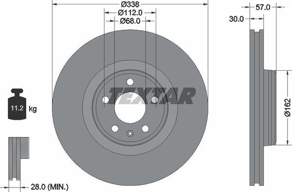Textar 92282605 Ventilated disc brake, 1 pcs. 92282605