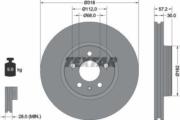 Textar 92282705 Ventilated disc brake, 1 pcs. 92282705