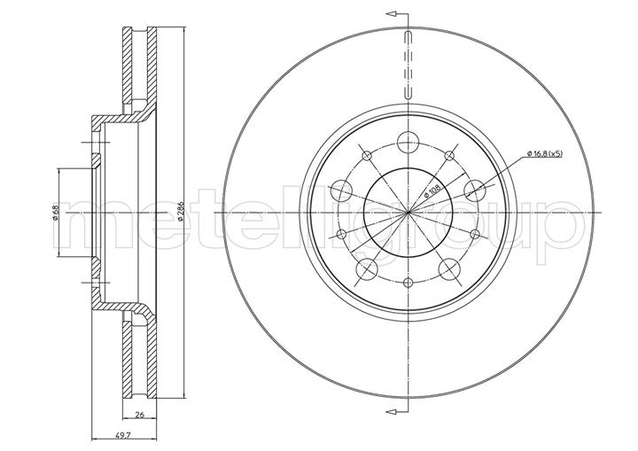 Cifam 800-560C Front brake disc ventilated 800560C