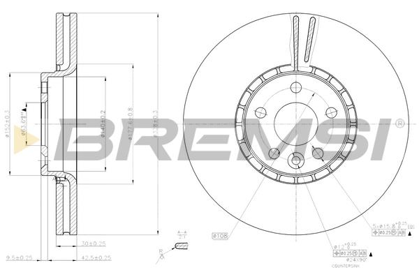 Bremsi DBB801V Brake disc DBB801V