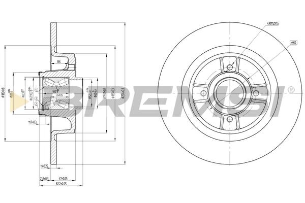 Bremsi DBB656S Rear brake disc, non-ventilated DBB656S