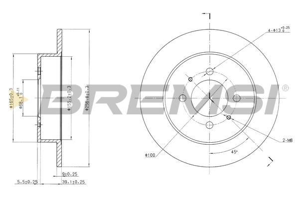 Bremsi DBA717S Rear brake disc, non-ventilated DBA717S