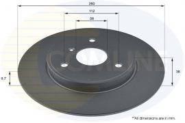 Comline ADC1681 Unventilated front brake disc ADC1681