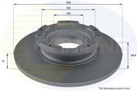 Comline ADC1264 Rear brake disc, non-ventilated ADC1264