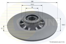 Comline ADC1164 Rear brake disc, non-ventilated ADC1164