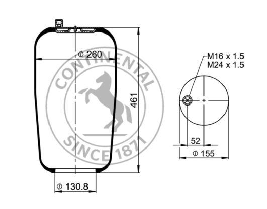 Templin 04.010.6100.221 Boot, air suspension 040106100221