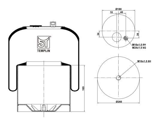 Templin 04.060.6206.590 Boot, air suspension 040606206590