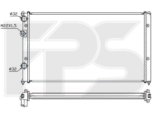 FPS FP 74 A502-X Radiator, engine cooling FP74A502X