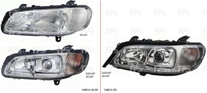 FPS FP 5040 R4-E Headlight right FP5040R4E