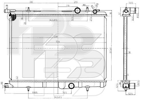 FPS FP 54 A63 Radiator, engine cooling FP54A63