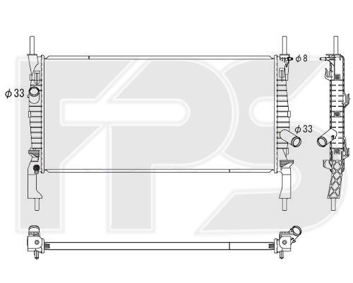 FPS FP 28 A841-X Radiator, engine cooling FP28A841X