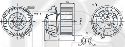 FPS FP 20 W0221 Fan assy - heater motor FP20W0221