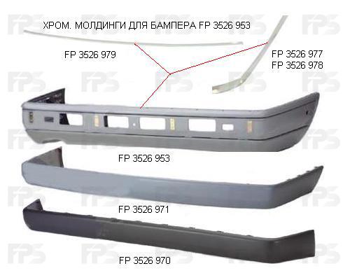 FPS FP 3526 978-P Moulding rear bumper right chrom FP3526978P