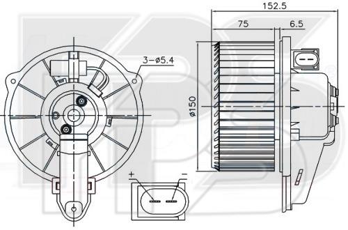 FPS FP 12 W0210 Fan assy - heater motor FP12W0210