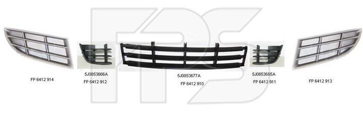FPS FP 6412 914 Front bumper grille (plug) right FP6412914