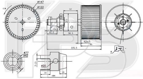 FPS FP 12 W0188 Fan assy - heater motor FP12W0188