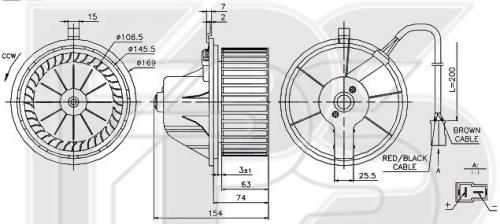 FPS FP 12 W0189 Fan assy - heater motor FP12W0189