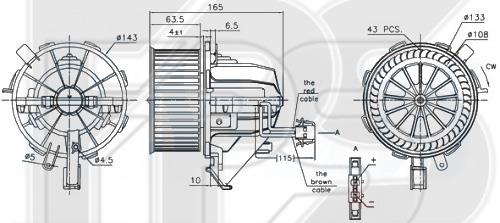 FPS FP 12 W0208 Fan assy - heater motor FP12W0208