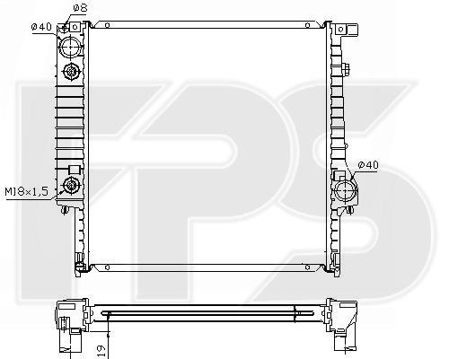 FPS FP 14 A880-P Radiator, engine cooling FP14A880P