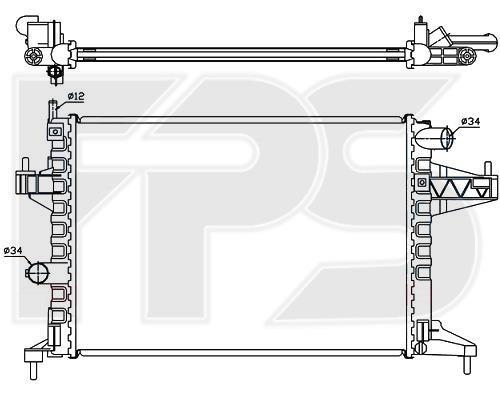 FPS FP 52 A263 Radiator, engine cooling FP52A263